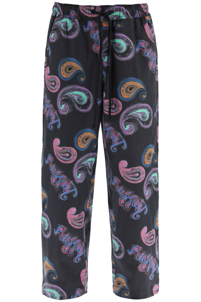 Shop Rassvet Paisley Cotton Pants In Black