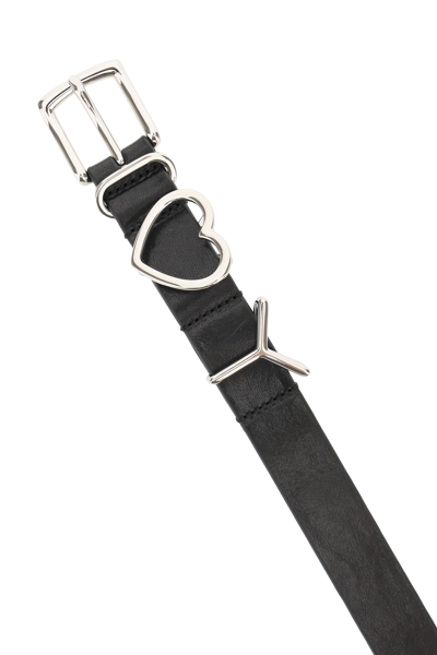 Shop Y/project Y Heart Cow Leather Belt In Black