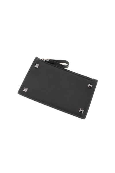 Shop Valentino Zippered Card Holder In Black