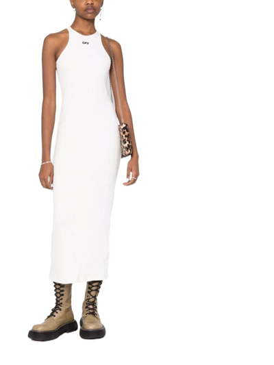Shop Off-white Women's White Cotton Dress