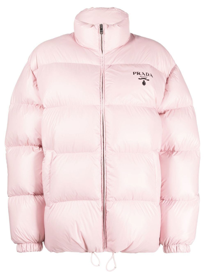 Shop Prada Women's Pink Polyamide Down Jacket
