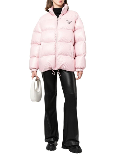 Shop Prada Women's Pink Polyamide Down Jacket