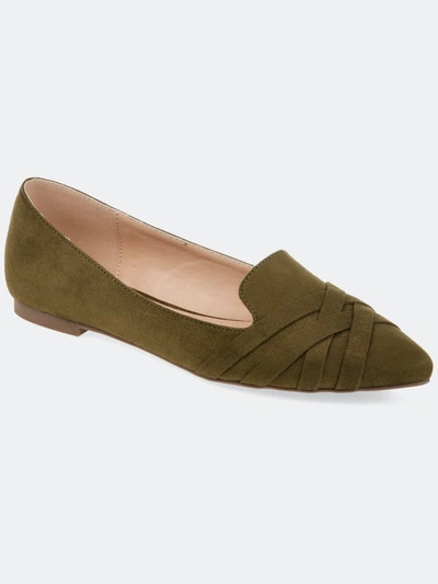 Shop Journee Collection Women's Mindee Flat In Olive