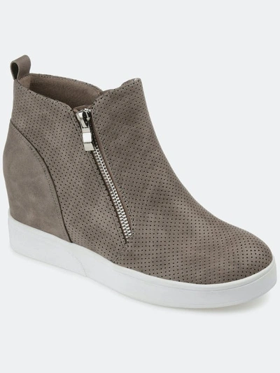 Shop Journee Collection Women's Pennelope Sneaker Wedge In Taupe