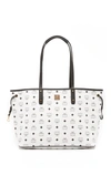 Mcm Shopper Project Visetos Reversible Tote Bag, White In White