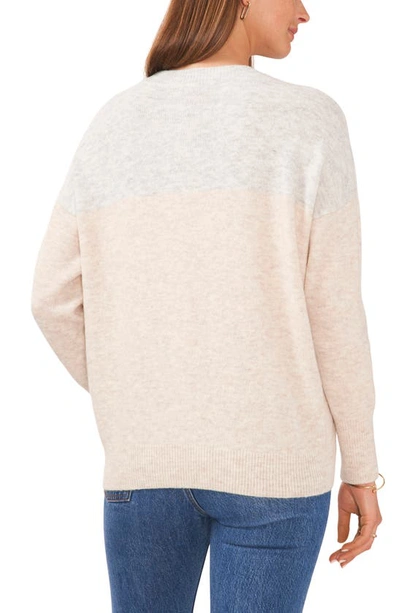 Vince Camuto Extend Shoulder Colorblock Sweater In Malted