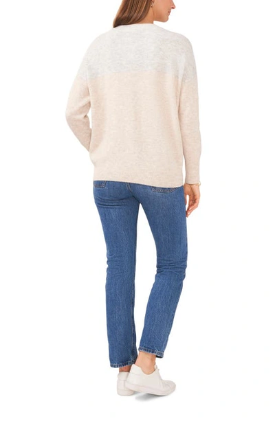 Vince Camuto Extend Shoulder Colorblock Sweater In Malted