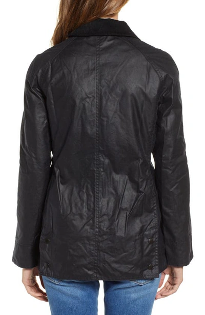Barbour Beadnell Lightweight Waxed Cotton Jacket In Navy