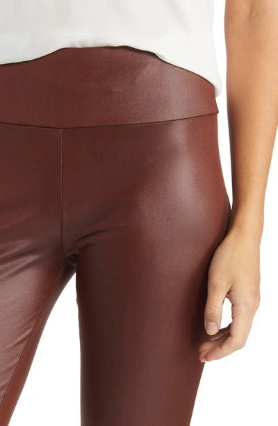 Nikki Lund Penelope Faux Leather Leggings In Burgundy