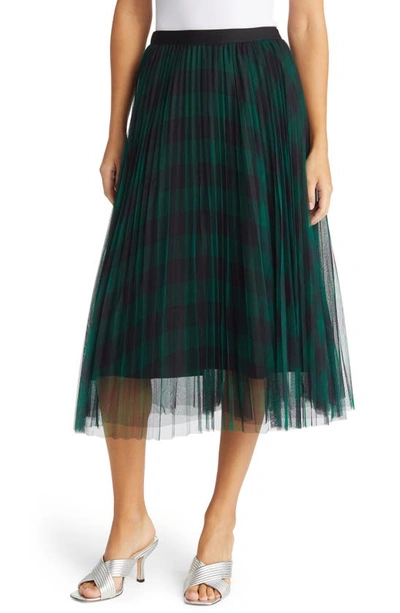 Shop Nikki Lund Belinda Plaid A-line Skirt In Green