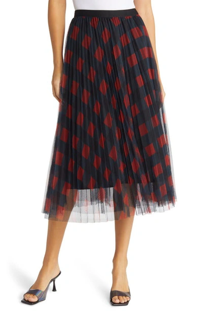 Shop Nikki Lund Belinda Plaid A-line Skirt In Red