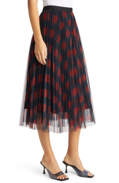 Shop Nikki Lund Belinda Plaid A-line Skirt In Red