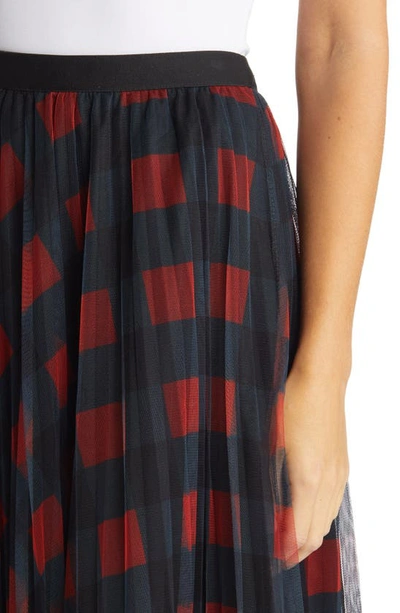 Shop Nikki Lund Belinda Plaid A-line Skirt In Red