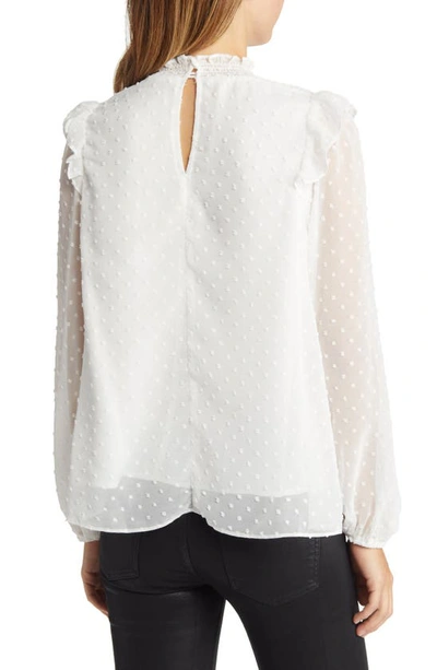 Nikki Lund Yannis Smocked Clip Dot Blouse In White