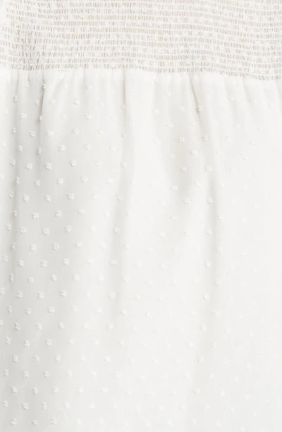 Nikki Lund Yannis Smocked Clip Dot Blouse In White