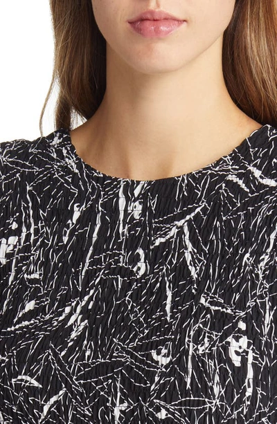 Nikki Lund Winona Abstract Print Cotton Blend Blouse In Black