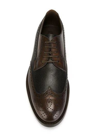 Shop Tod's Pebbled Panel Brogues