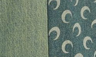 Marine Serre Moon Print Wide Leg Jeans In Green