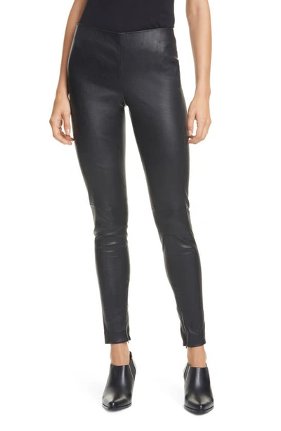 Polo Ralph Lauren High-rise Skinny Leather Pants In Polo Black