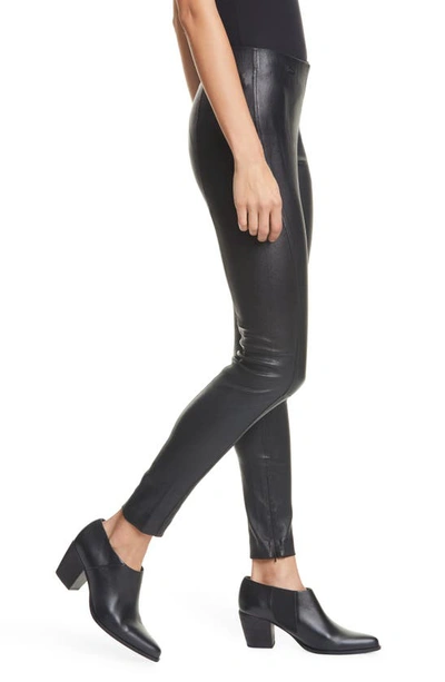 Polo Ralph Lauren High-rise Skinny Leather Pants In Polo Black