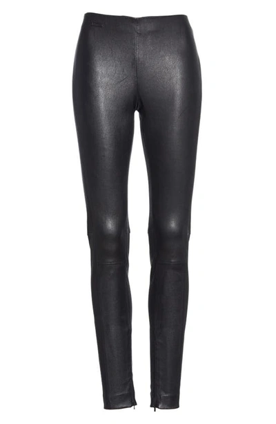 Polo Ralph Lauren High-rise Skinny Leather Pants In Polo Black