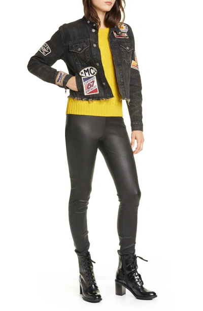 Polo Ralph Lauren High-rise Skinny Leather Pants In Polo Black