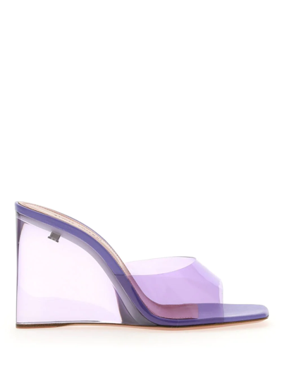 Shop Amina Muaddi Lupita Sandals In Pvc In Purple