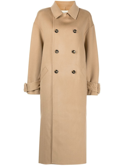 Loulou Studio Boras Oversized Double-breasted Wool And Cashmere-blend Coat In Brown