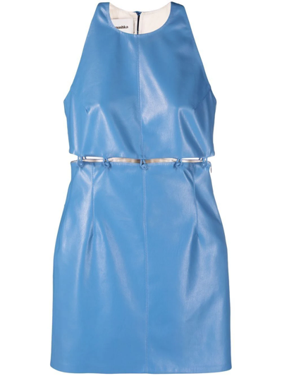 Shop Nanushka Layan Cut-out Mini Dress In Blue