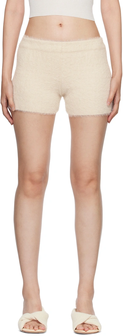 Jacquemus High Waist Knitted Cycling Shorts In Beige