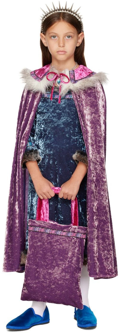 Anna Sui Mini Ssense Exclusive Kids Purple Prince Halloween Cape In Lavender Multi