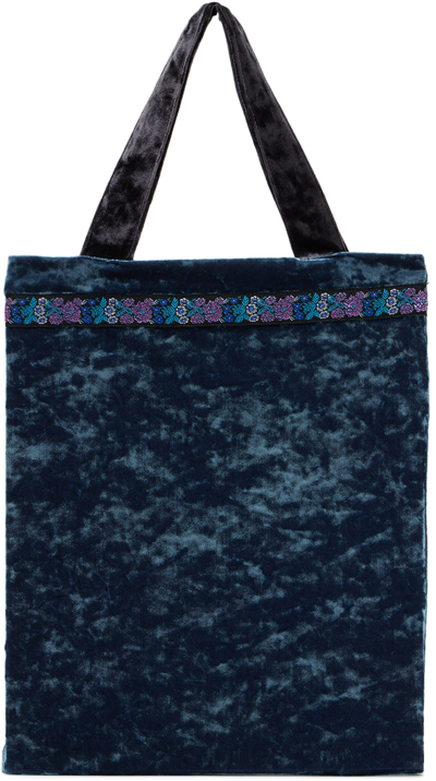 Anna Sui Ssense Exclusive Kids Blue Halloween Tote In Slate Blue Multi