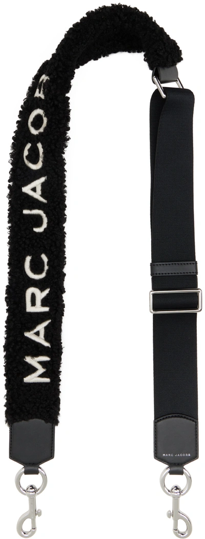 Shop Marc Jacobs Black 'the Teddy' Shoulder Strap In 001 Black
