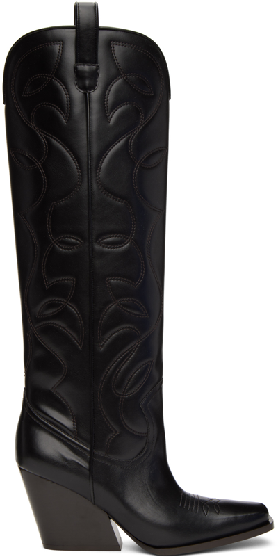 Shop Stella Mccartney Black Cowboy Tall Boots In 1000 Black