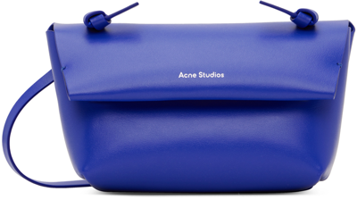 Shop Acne Studios Blue Leather Mini Shoulder Bag