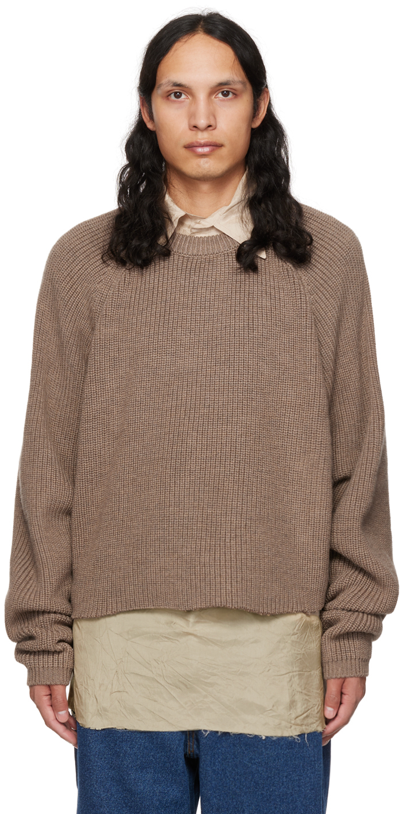 Shop Edward Cuming Brown Cropped Sweater