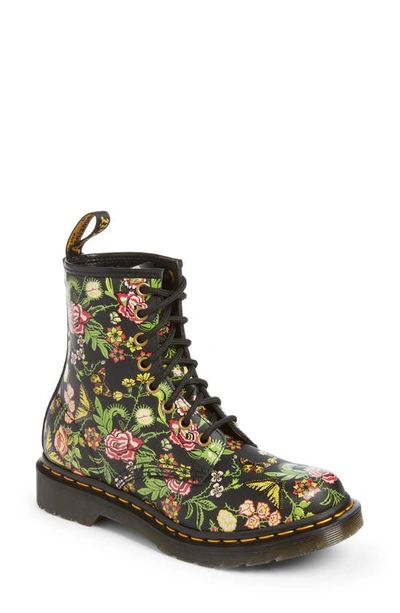 Shop Dr. Martens 1460 Floral Bloom Combat Boot In Black/ Multi