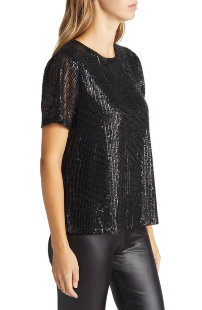 Shop Nikki Lund Josi Sequin Top In Black