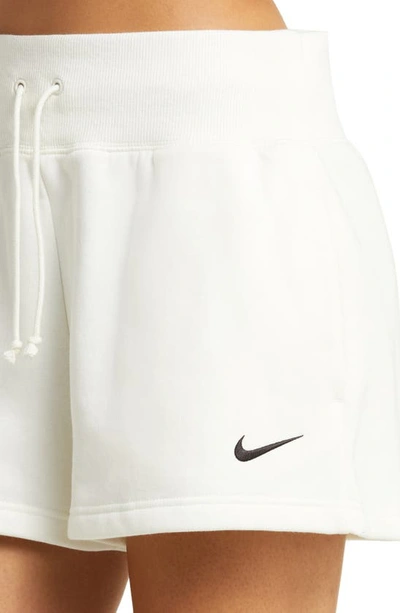 Shop Nike Phoenix Fleece Knit Shorts In Sail/ Black
