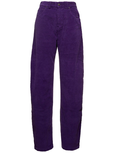 Shop Darkpark Audrey Trousers Violet Corduroy In Purple