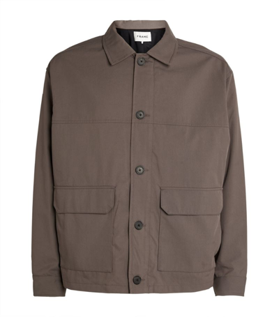 Shop Frame Cotton-blend Field Jacket In Grey