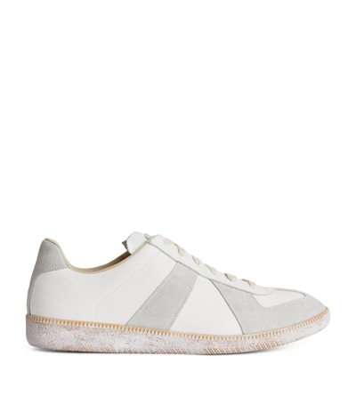 Shop Maison Margiela Leather Replica Low-top Sneakers In White
