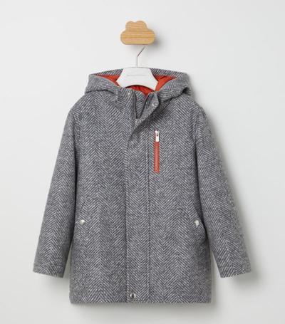 Shop Brunello Cucinelli Double-layer Jacket (4-12 Years) In Grey