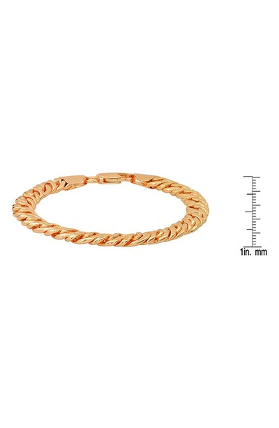 Shop Hmy Jewelry 18k Yellow Gold Plated Chain Bracelet In Rose Gold