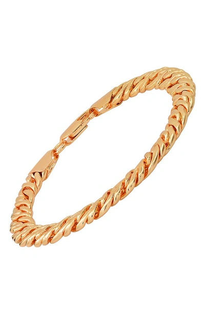 Shop Hmy Jewelry 18k Yellow Gold Plated Chain Bracelet In Rose Gold