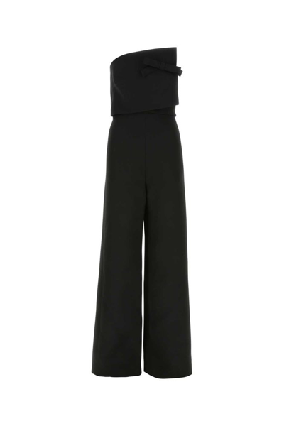 Shop Valentino Strapless Bow-detailed Jumpsuit