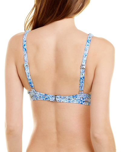 Splendid Twist Front Tall Halter Bikini Top In Blue