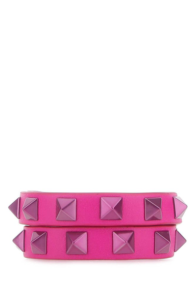 Shop Valentino Rockstud Buckled Bracelet In Pink