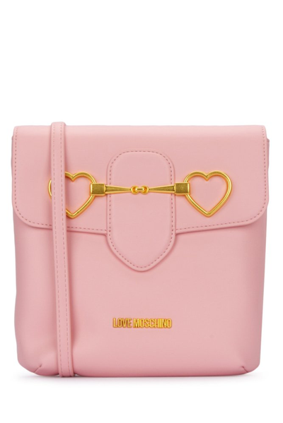 Shop Love Moschino Logo Lettering Shoulder Bag In Pink