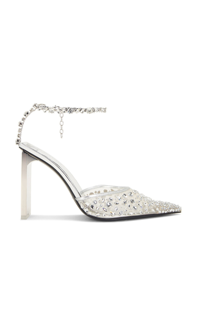 Shop Arielle Baron Women's Omen Crystal-embellished Mesh Pumps In Silver